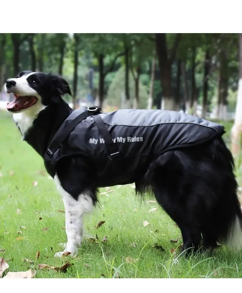 Anniepaw Waterproof Winter Dog Suit with Integrated Harness: Reflective, Windproof Coat for Large Dogs