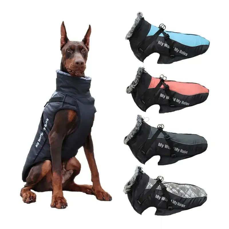 Anniepaw Waterproof Winter Dog Suit with Integrated Harness: Reflective, Windproof Coat for Large Dogs