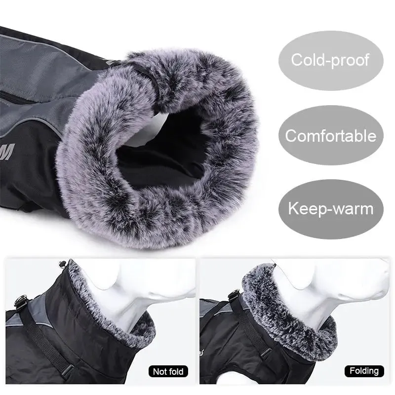 Anniepaw Waterproof Winter Dog Suit with Integrated Harness: Reflective, Windproof Coat for Large Dogs