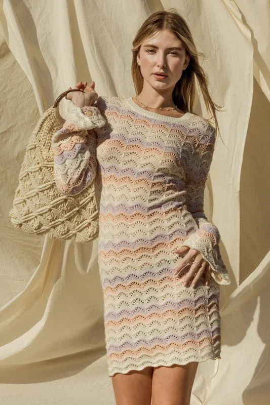 Bell Sleeve Knit Dress