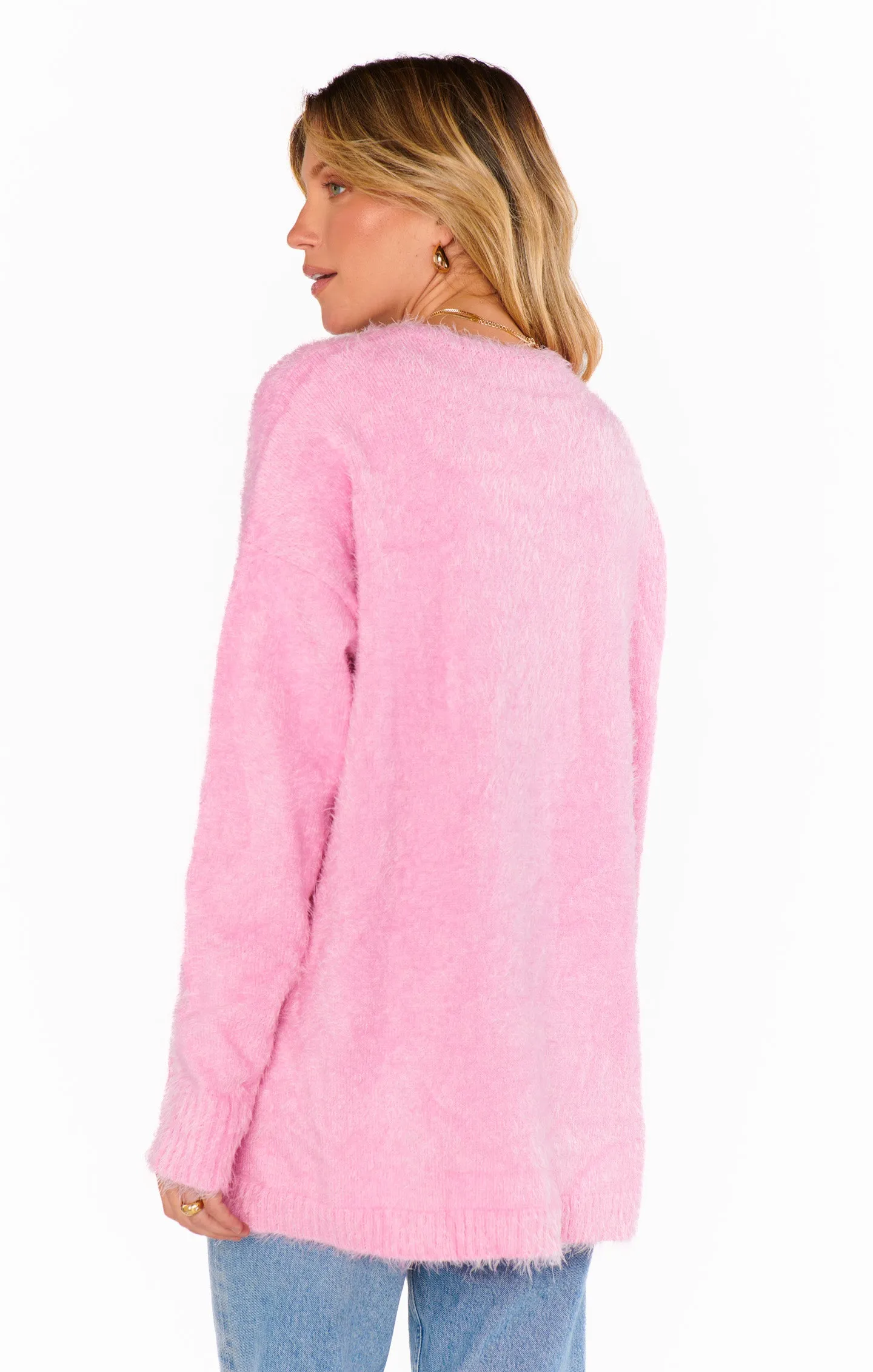 Bonfire Sweater ~ Pink Fuzzy Knit