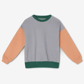 Boxy Sweater Colorblocking I Grey Melange