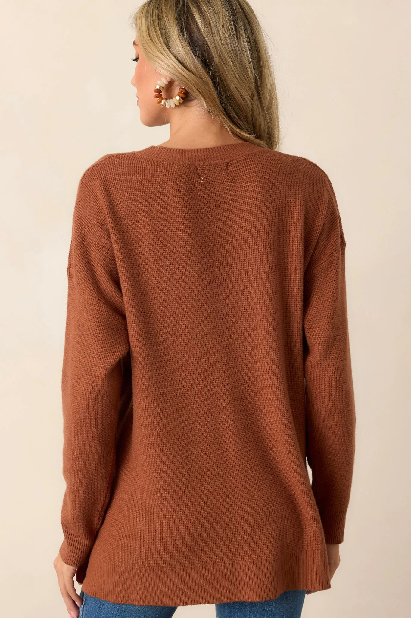 Breath Of Freshness Rust Brown Sweater