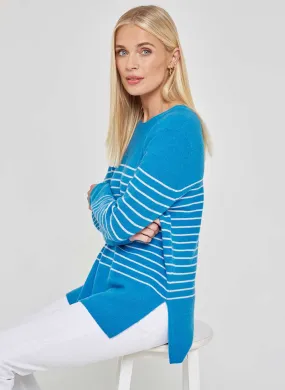 Breton Striped Cashmere Jumper - Hockney Blue