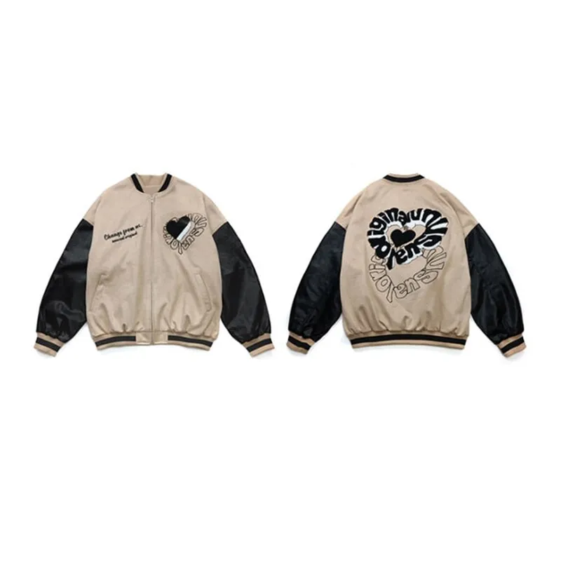 Change From Us Two Shaded Heart Shape Varsity Jacket