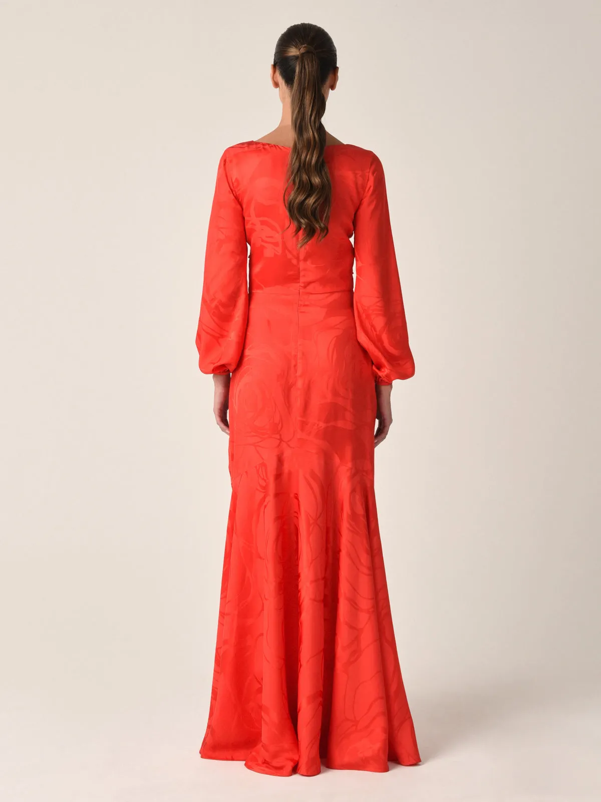 Charlize Dress Crimson Jacquard