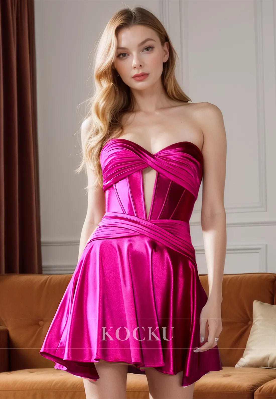 Chic & Modern Off-Shoulder Sleeveless A-Line Party Homecoming Dress