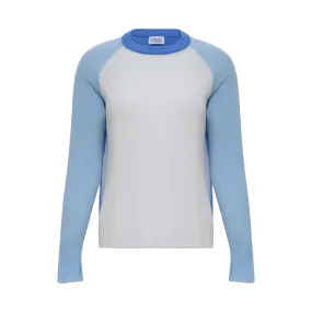 Corrine Raglan Cashmere Sweater - Blue Color Block