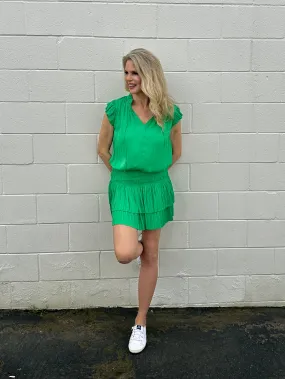 Drop Waist Dress-Kelly Green