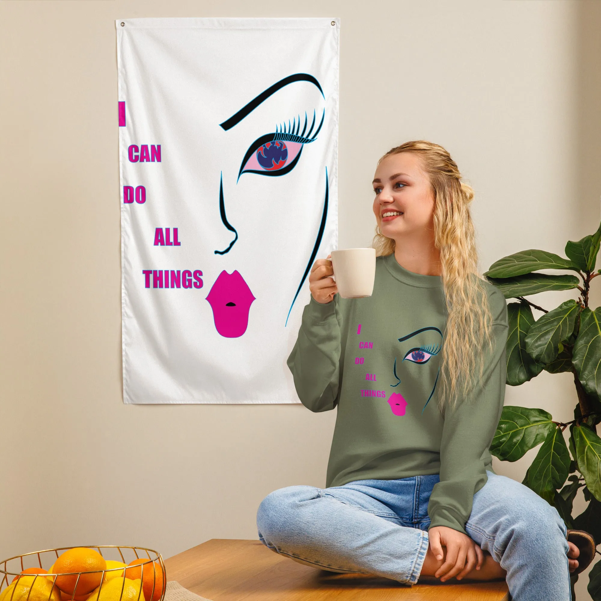 Empower Your Style with I Can Do All Things Graphic Art Sweatshirt | Apparelhue