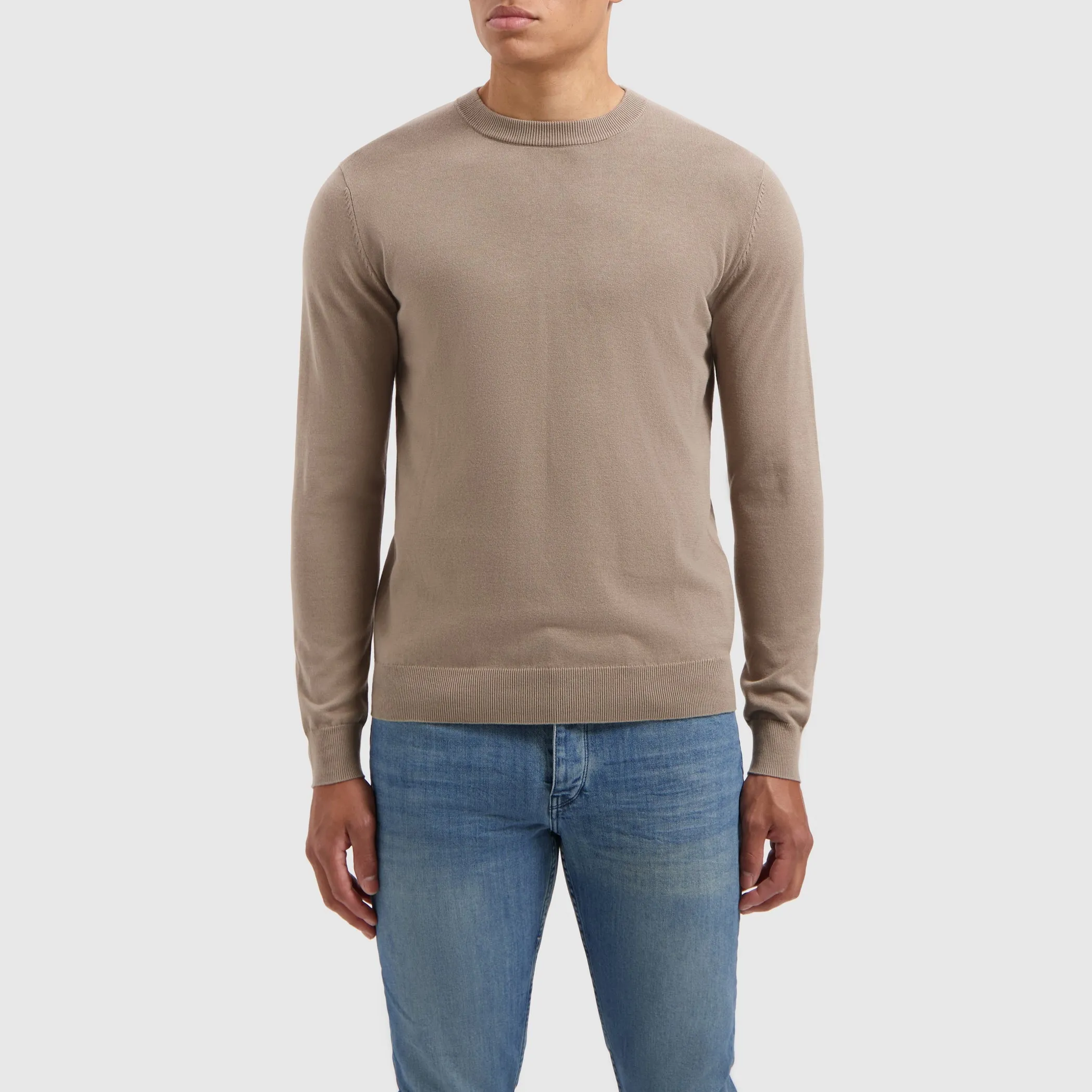 Essential Knitwear Crewneck Sweater | Taupe