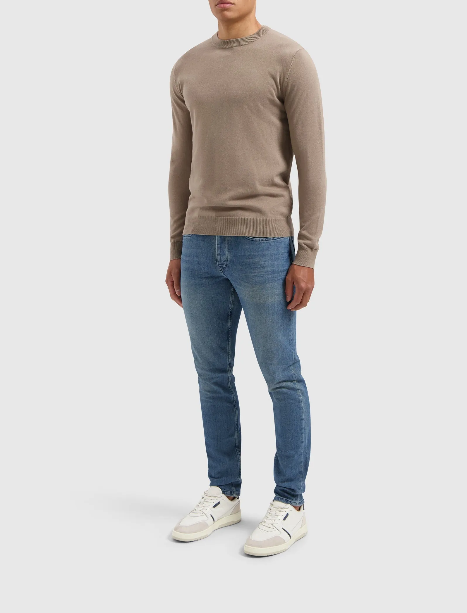 Essential Knitwear Crewneck Sweater | Taupe