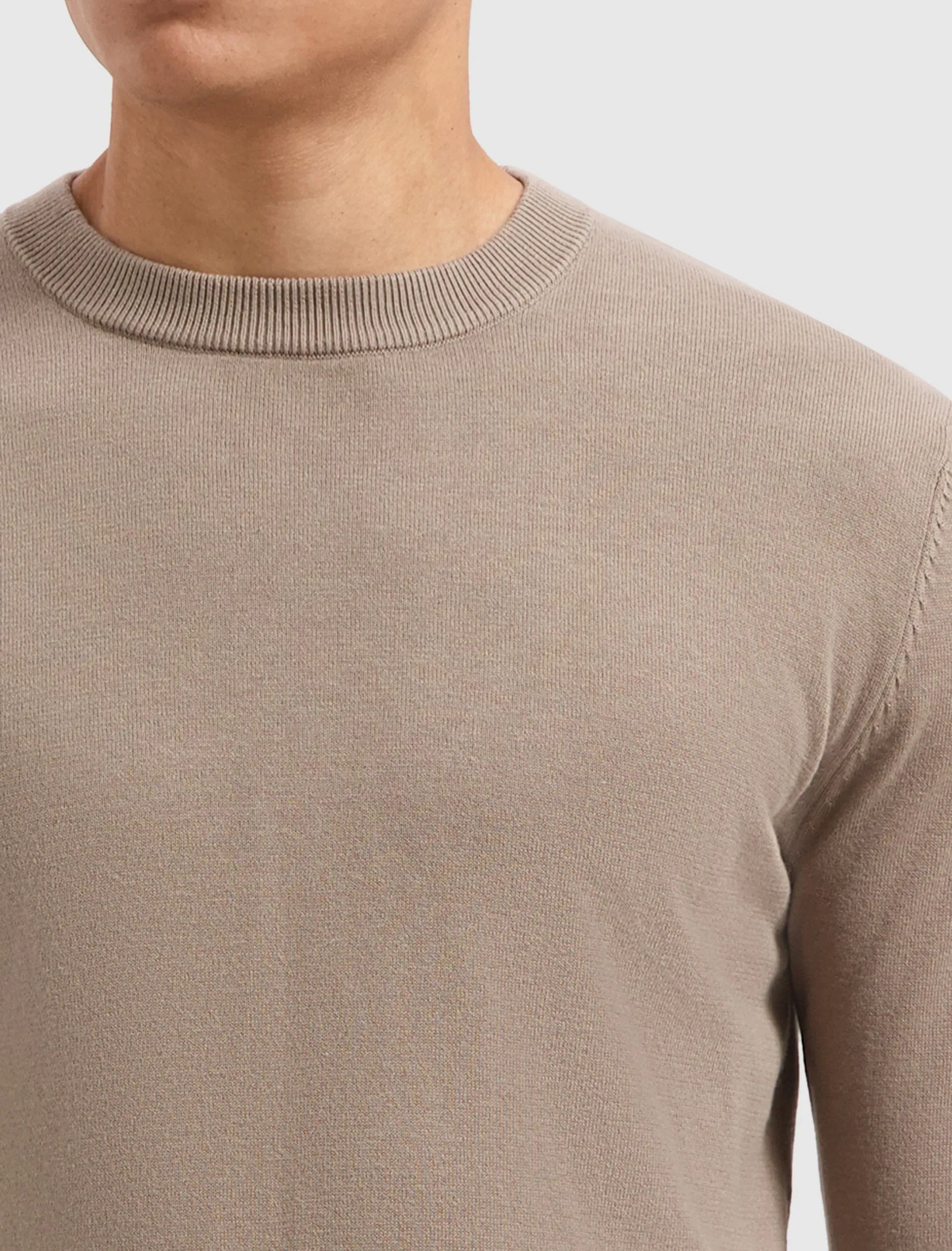 Essential Knitwear Crewneck Sweater | Taupe