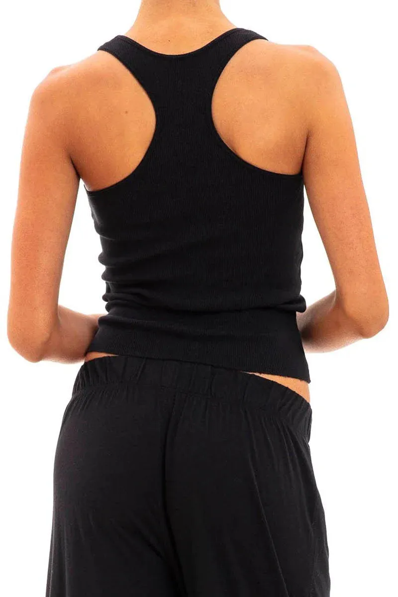 Eterne Rib Racerback Tank Black