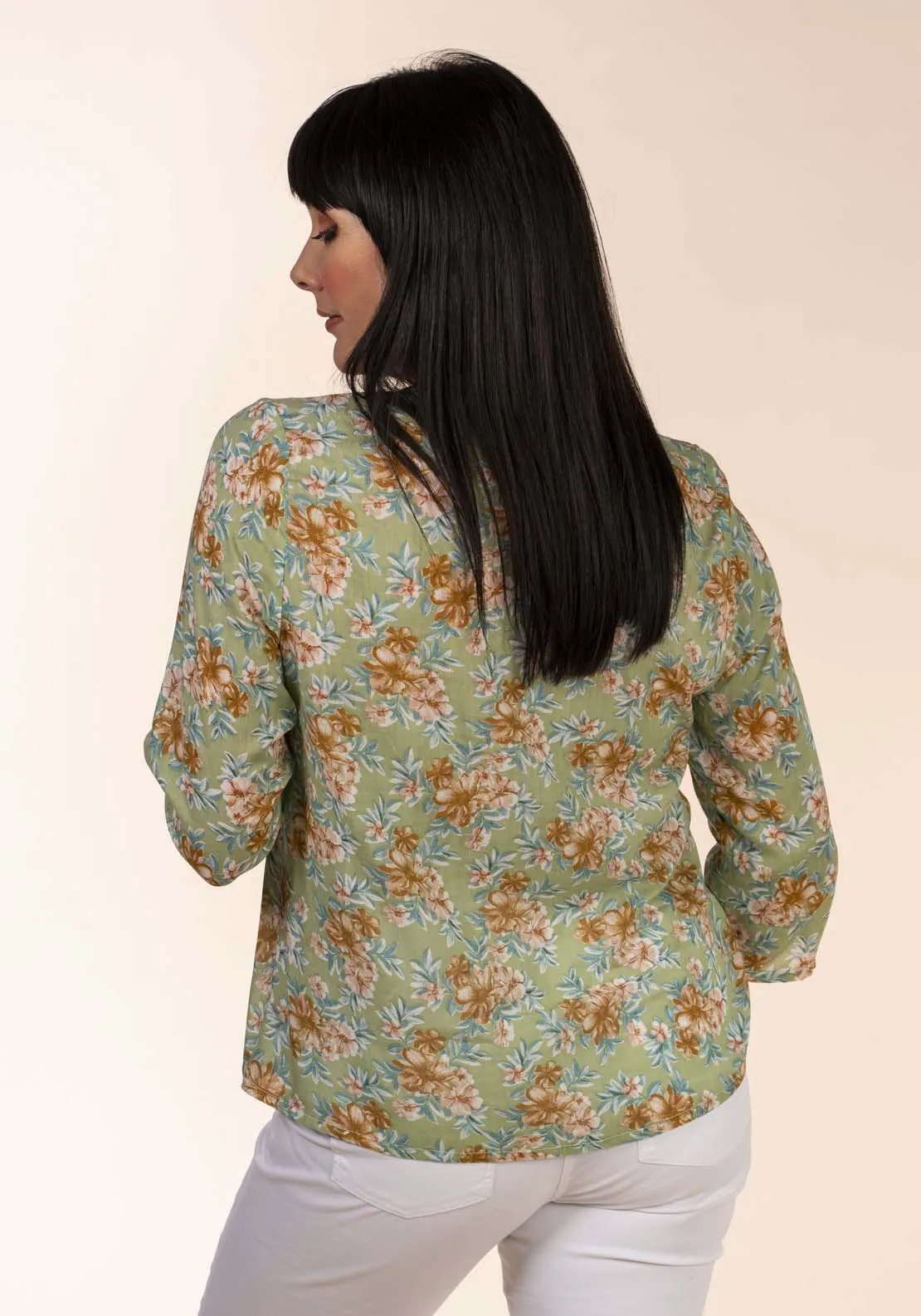 Floral Print Blouse - Green