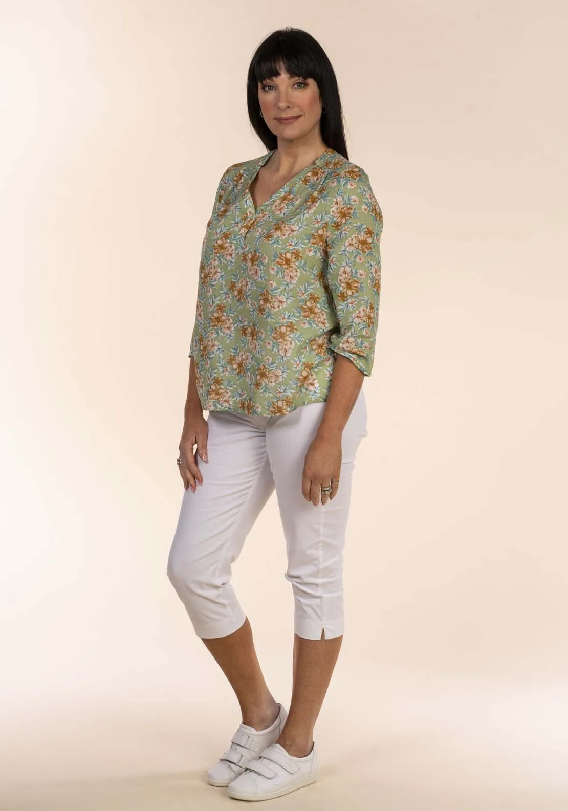 Floral Print Blouse - Green