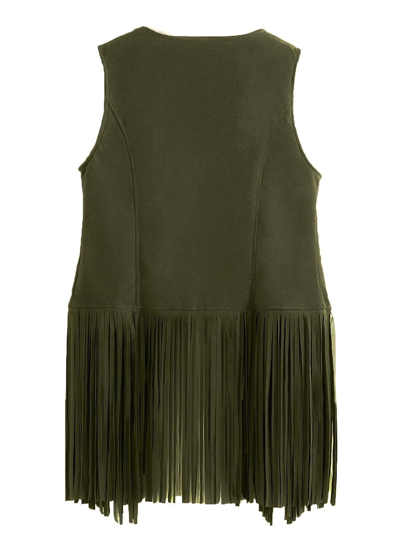 Fringe Hem Jacket Trendy Hippie Sleeveless for Spring  Summer