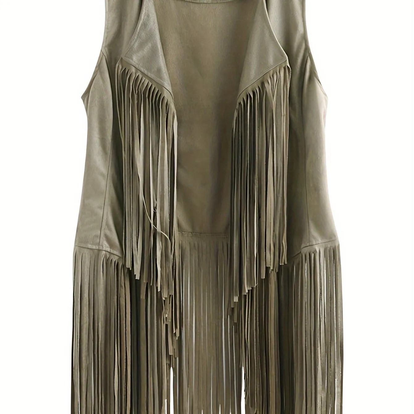 Fringe Hem Jacket Trendy Hippie Sleeveless for Spring  Summer