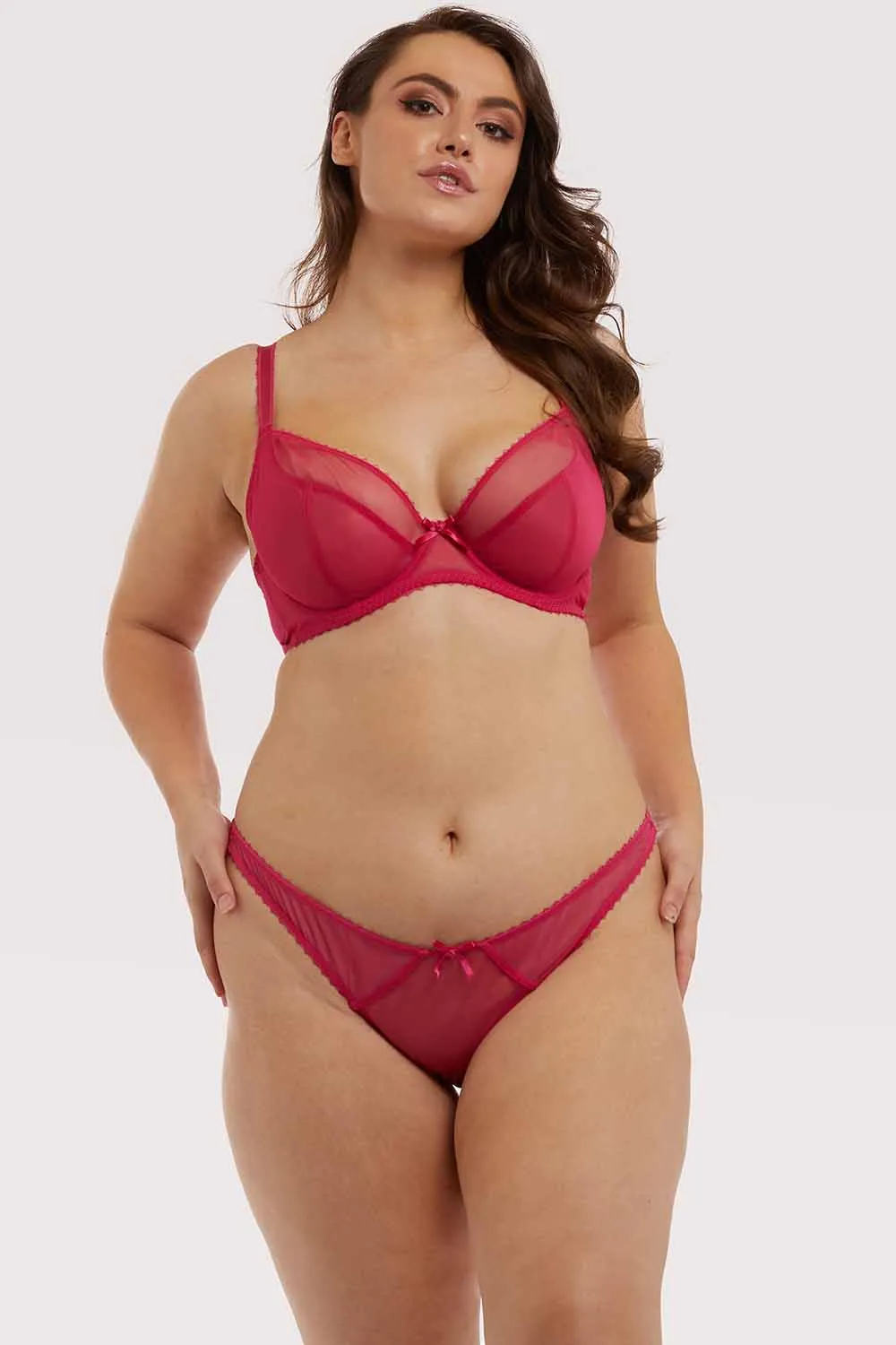 Grace Hot Pink Mesh Bra