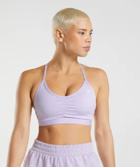 Gymshark Ruched Sports Bra - Soft Lilac