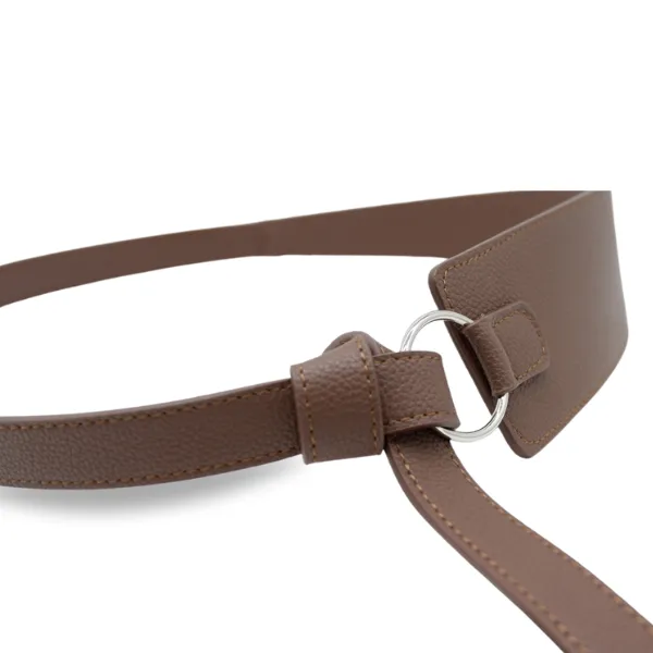 INDIGO - Women's Brown Genuine Leather Knot Waist Belt