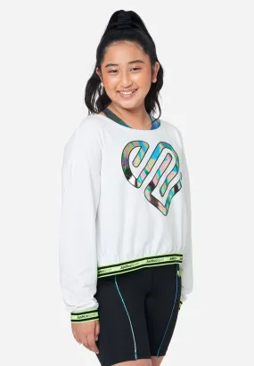 J Sport Graphic Layered Cropped Sweatshirt