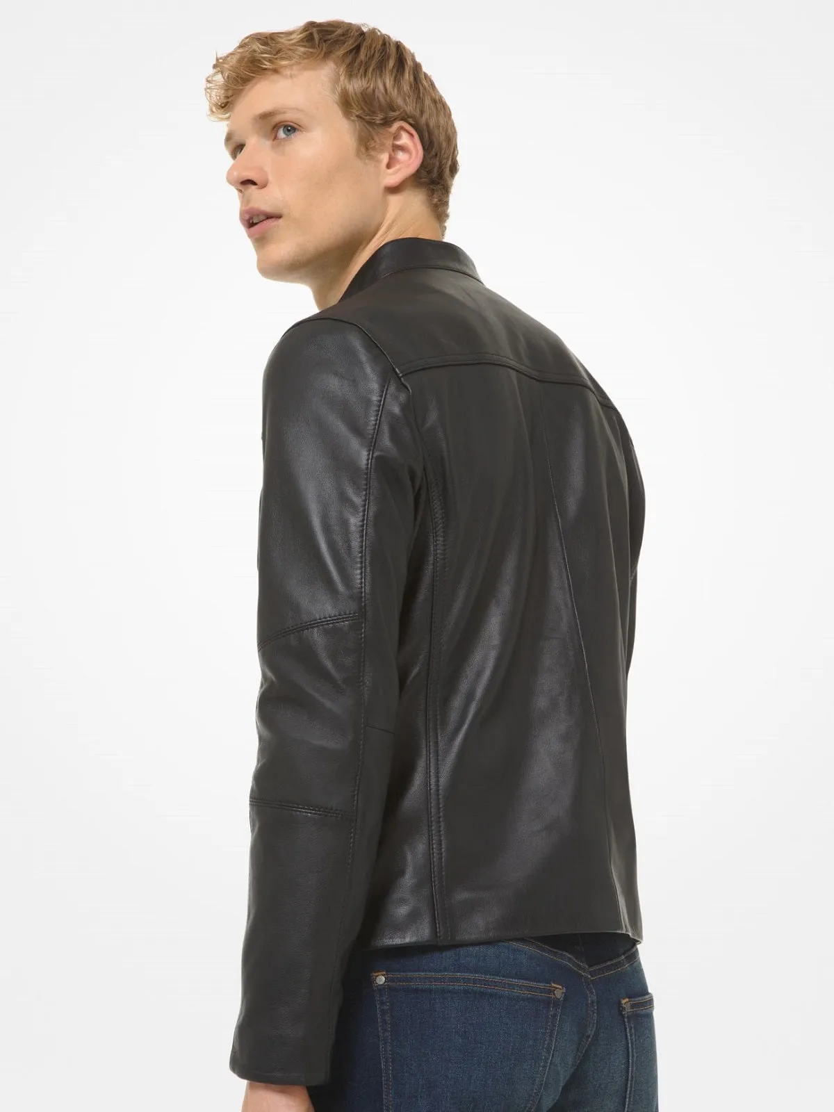 Men Racer Leather Jacket