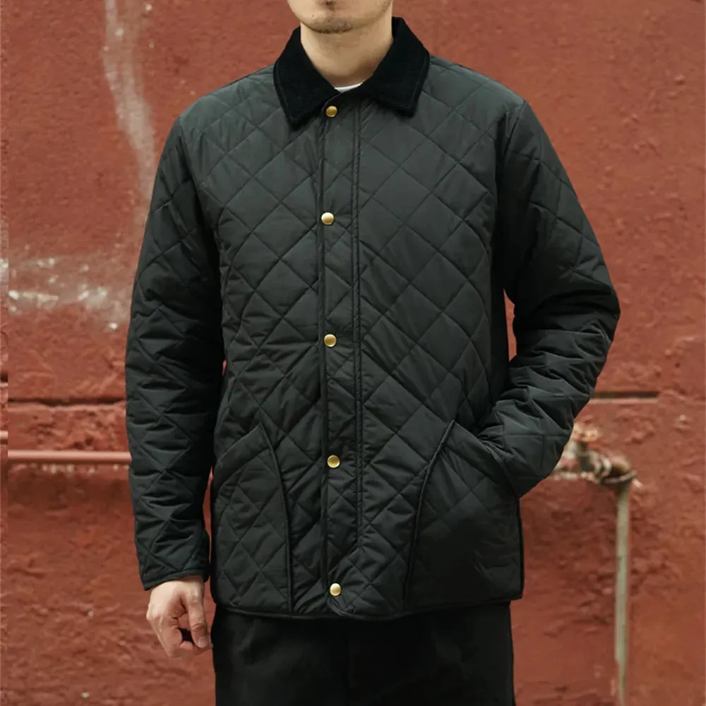 Men's Argyle Quilted Military Business Casual Jacket - Vintage Classic