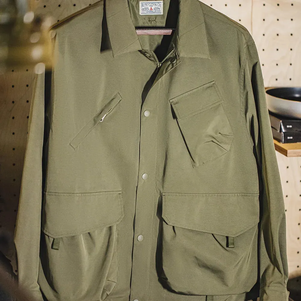 Men's Military Green Jackets with Large Pockets - Casual Lapel Jacket