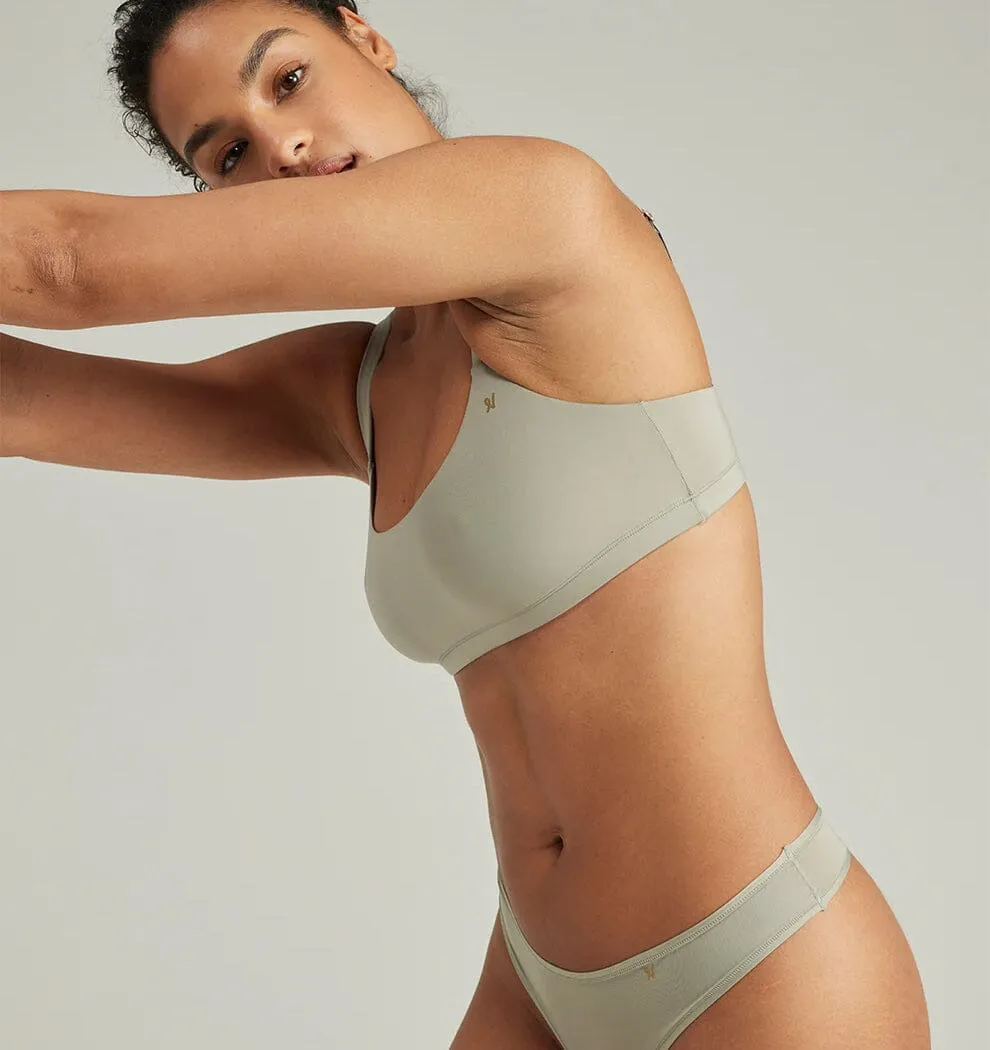 Microfibre scoop neck bralette [Sage]