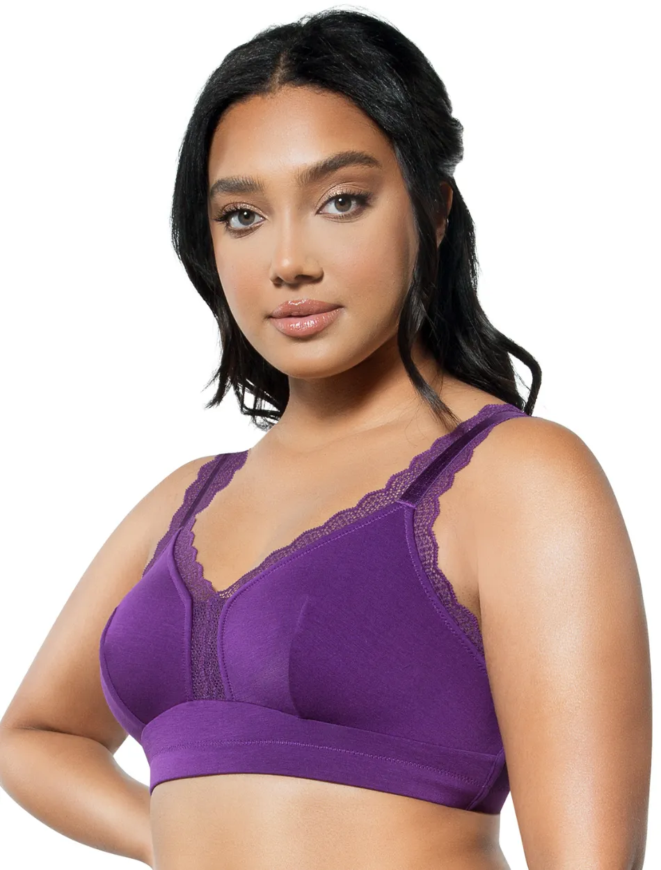 Parfait Dalis Bra Wirefree Bralette, Amethyst | Amethyst Lace Bralette | Amethyst Lounge Bra