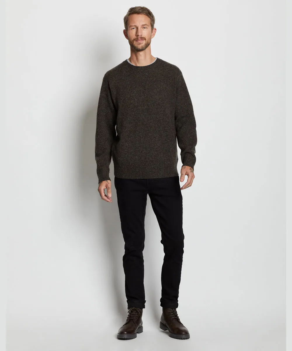 Pendleton Men’s Shetland Crew Neck Sweater - Dark Brown Mix