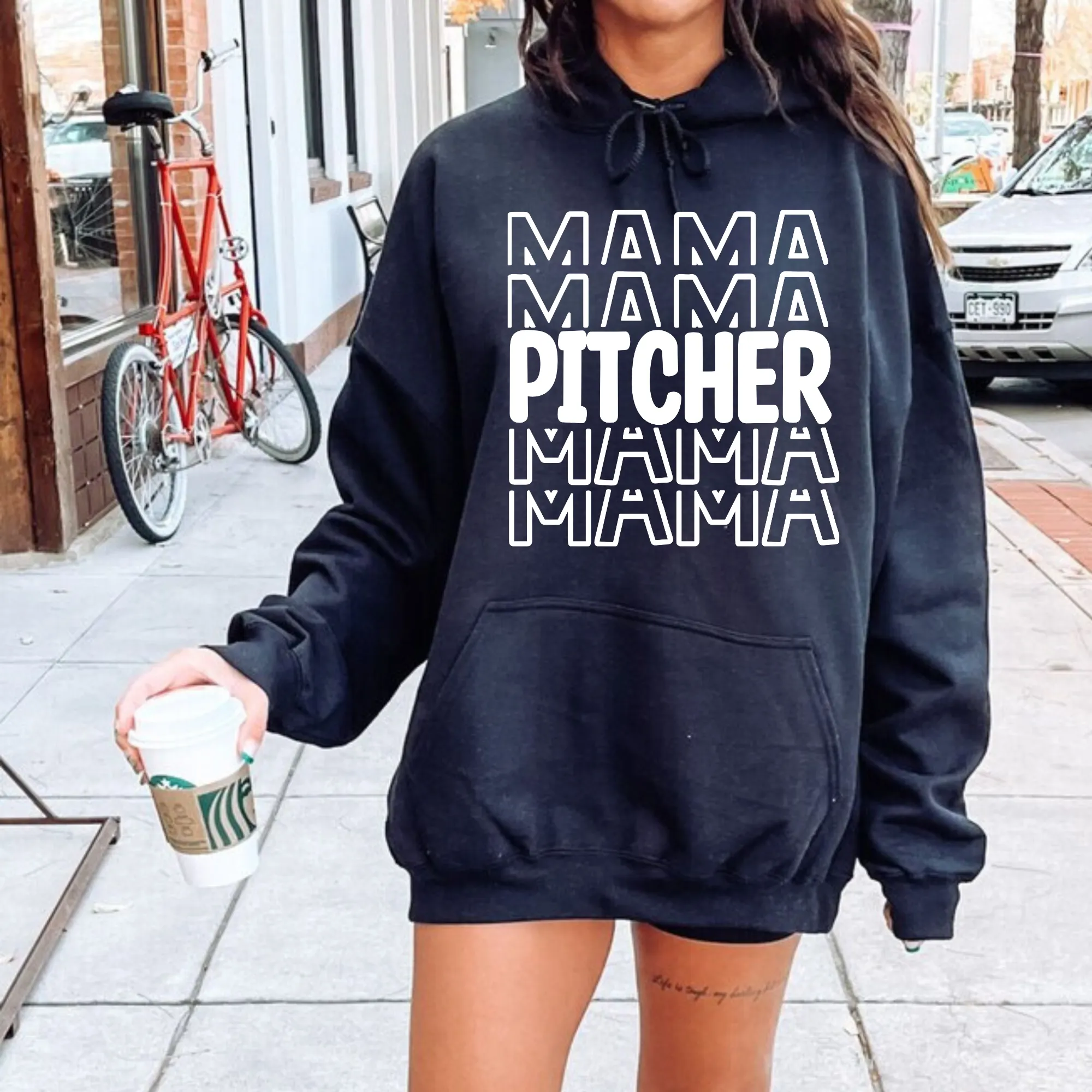 Pitcher Mama | Baseball Mom Crewneck Sweatshirt