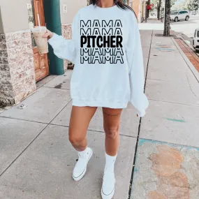 Pitcher Mama | Baseball Mom Crewneck Sweatshirt