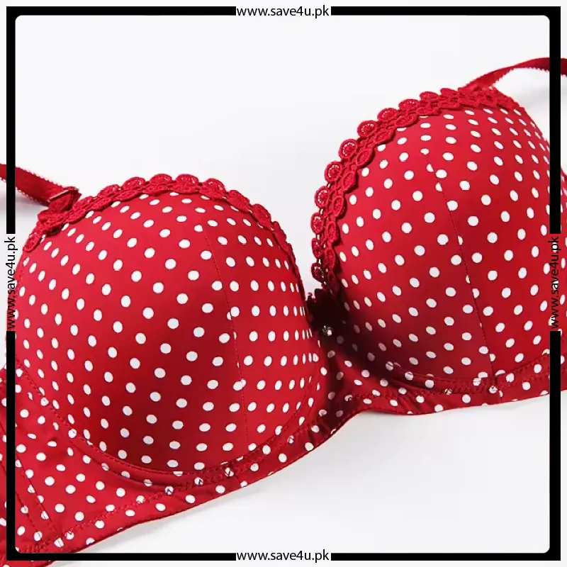 Polka Dotted Wired Thin Padded Bra