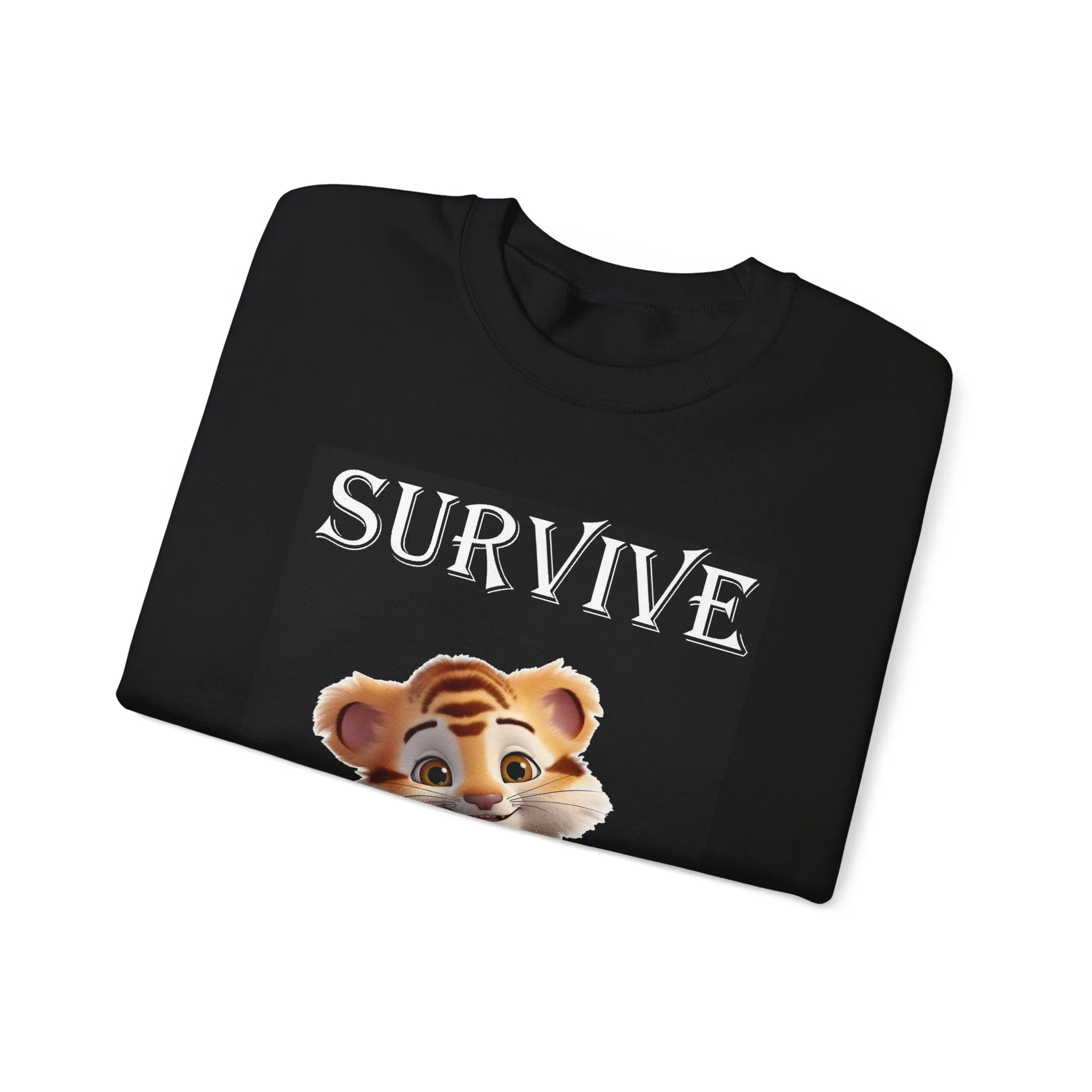 Princess Grace  Survive Tiger Unisex Heavy Blend Crewneck Sweatshirt