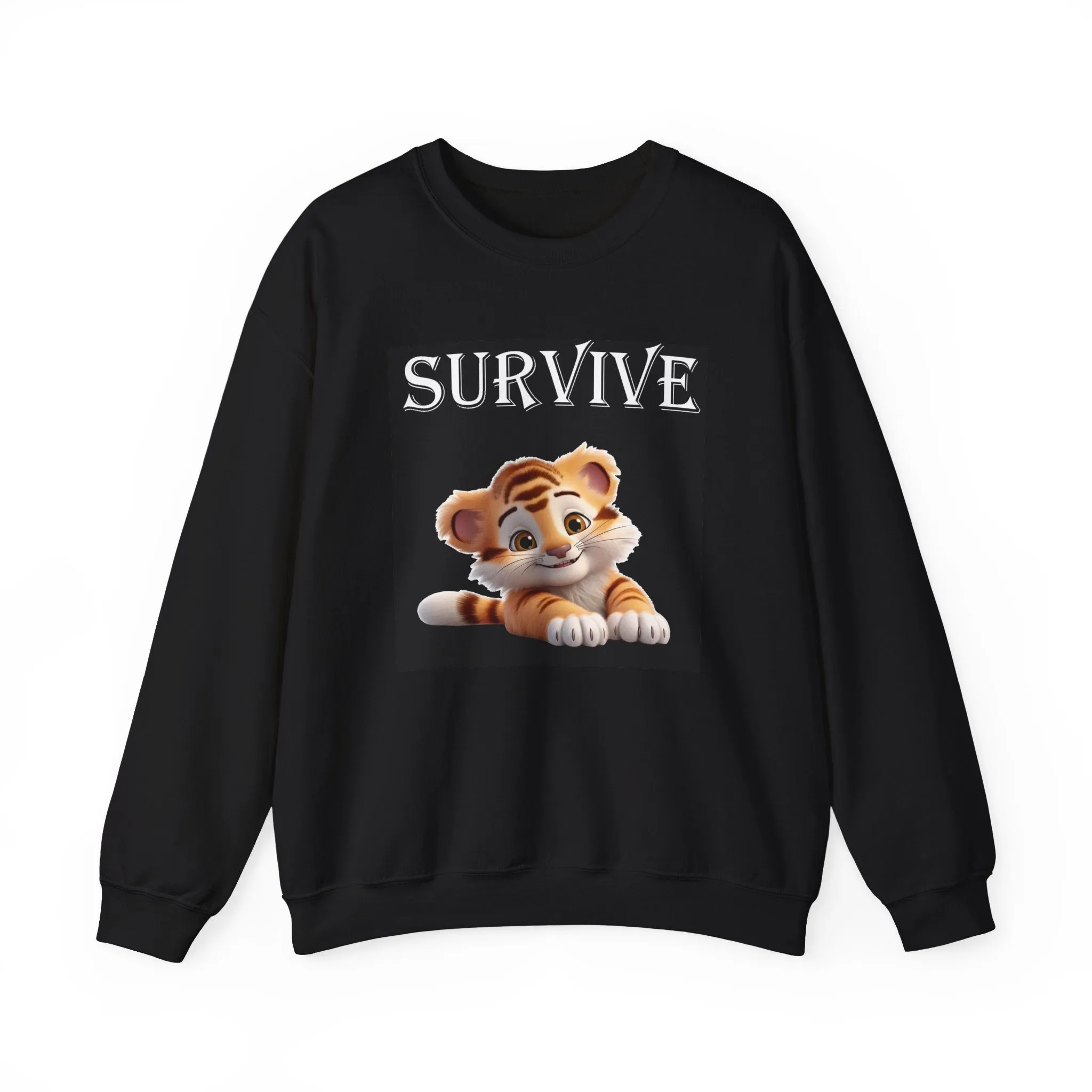 Princess Grace  Survive Tiger Unisex Heavy Blend Crewneck Sweatshirt