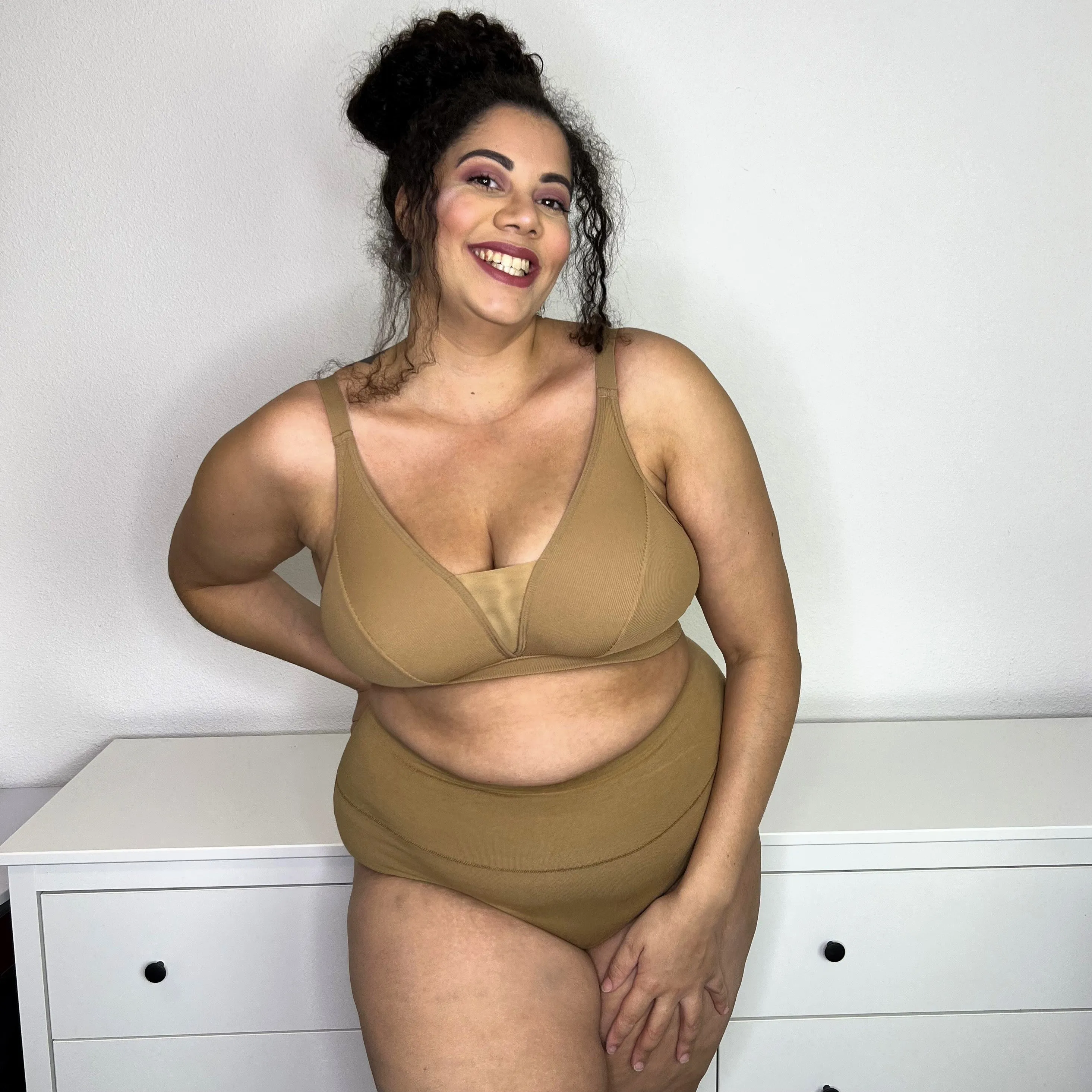 Ribbed Bra Full Cup - Caramel