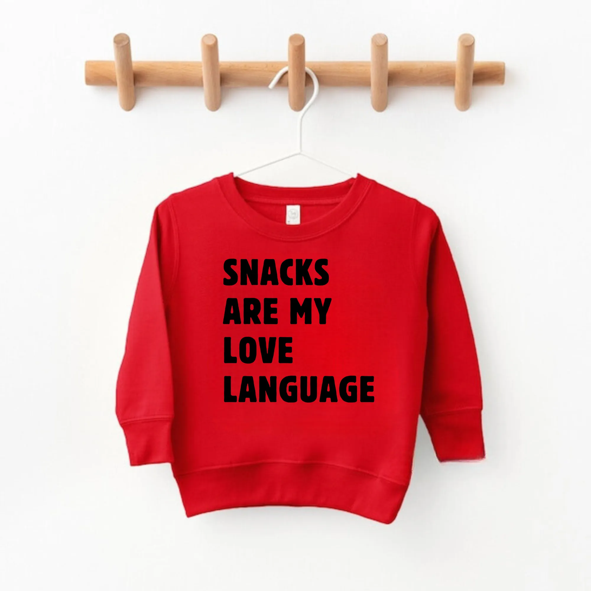 Snacks Are My Love Language Sweatshirt for Kids