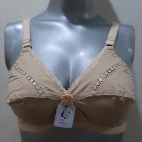 Soft Cotton Wireless Non-Padded Bra for Women's - Skin