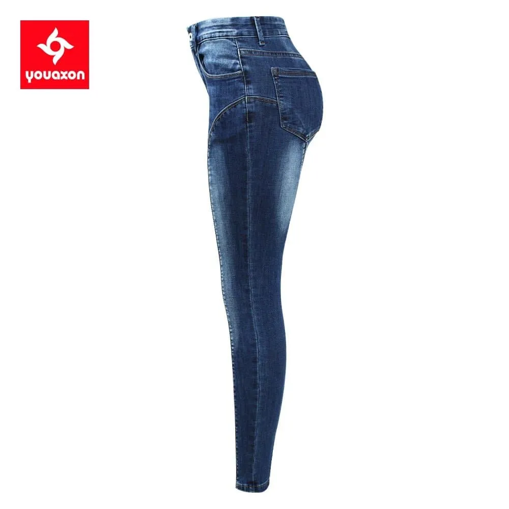 Stretchy Denim Jeans - High Street Style, Skinny Fit, Ankle-Length Women's Denim Pants