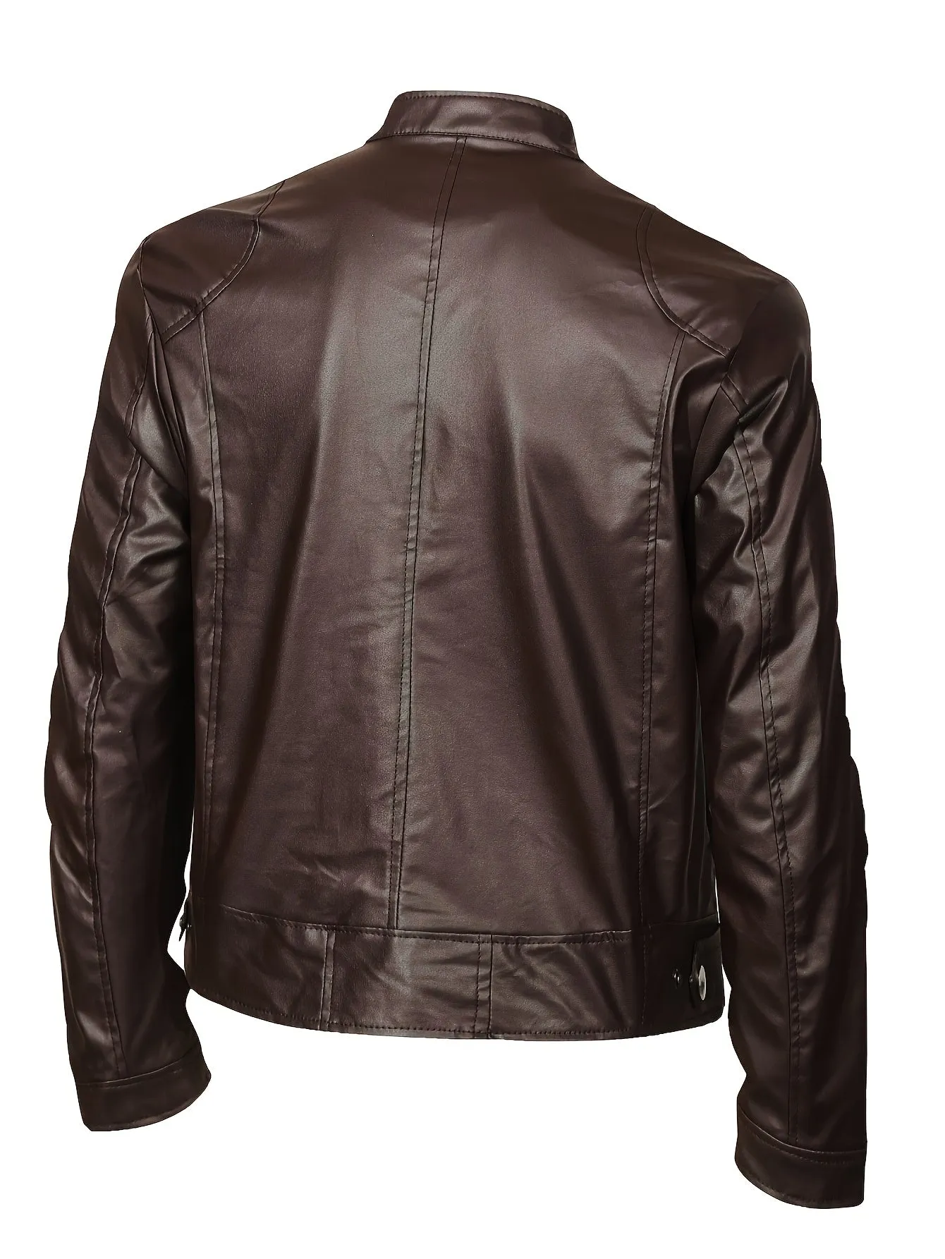 Stylish Mens ZipUp PU Leather Jacket for SpringFall