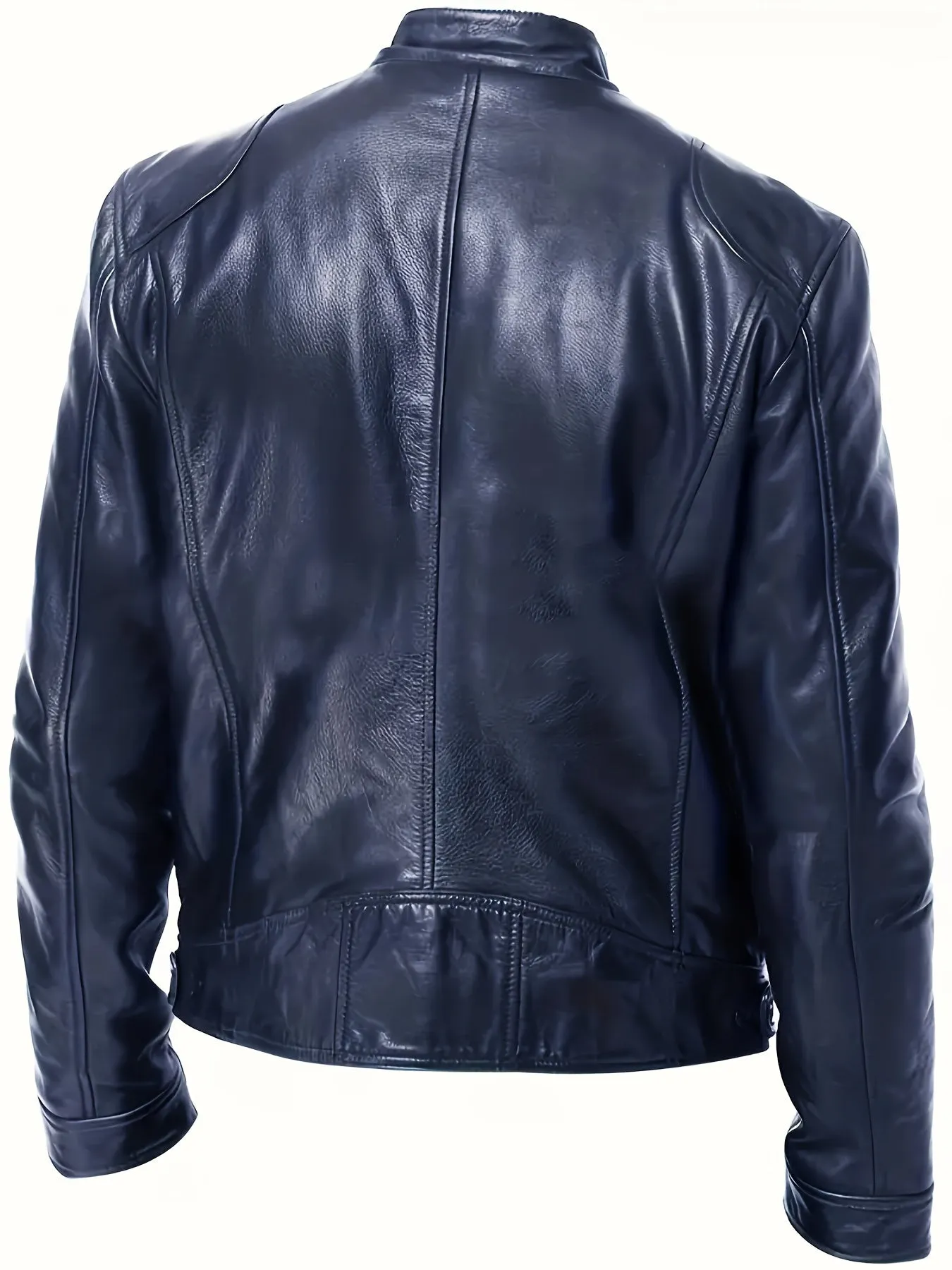 Stylish Mens ZipUp PU Leather Jacket for SpringFall