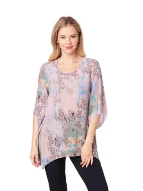 Tianello "Fora Flora" Print 100% Washable Silk "Natalie" Blouse