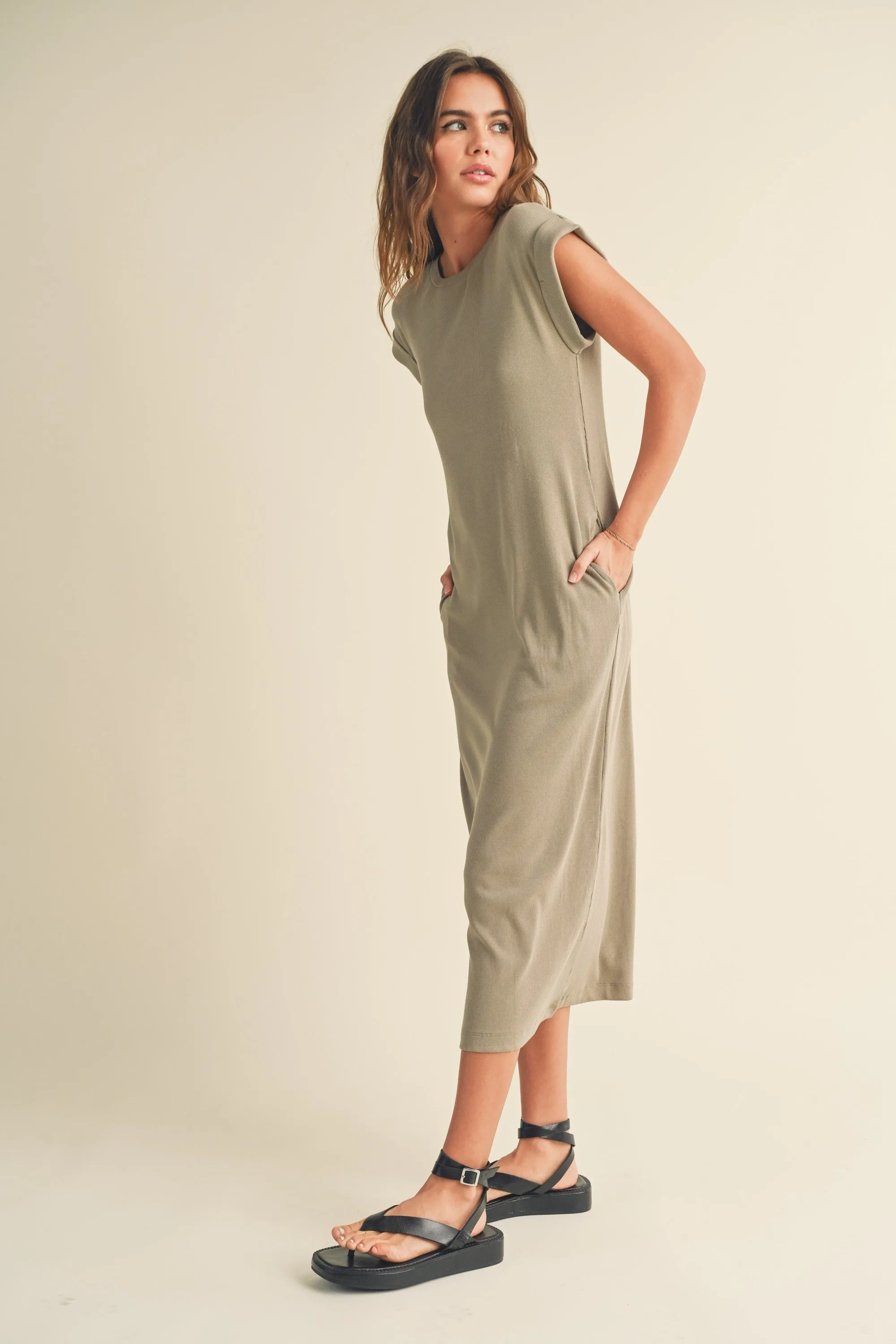 Tori Ribbed Midi Dress