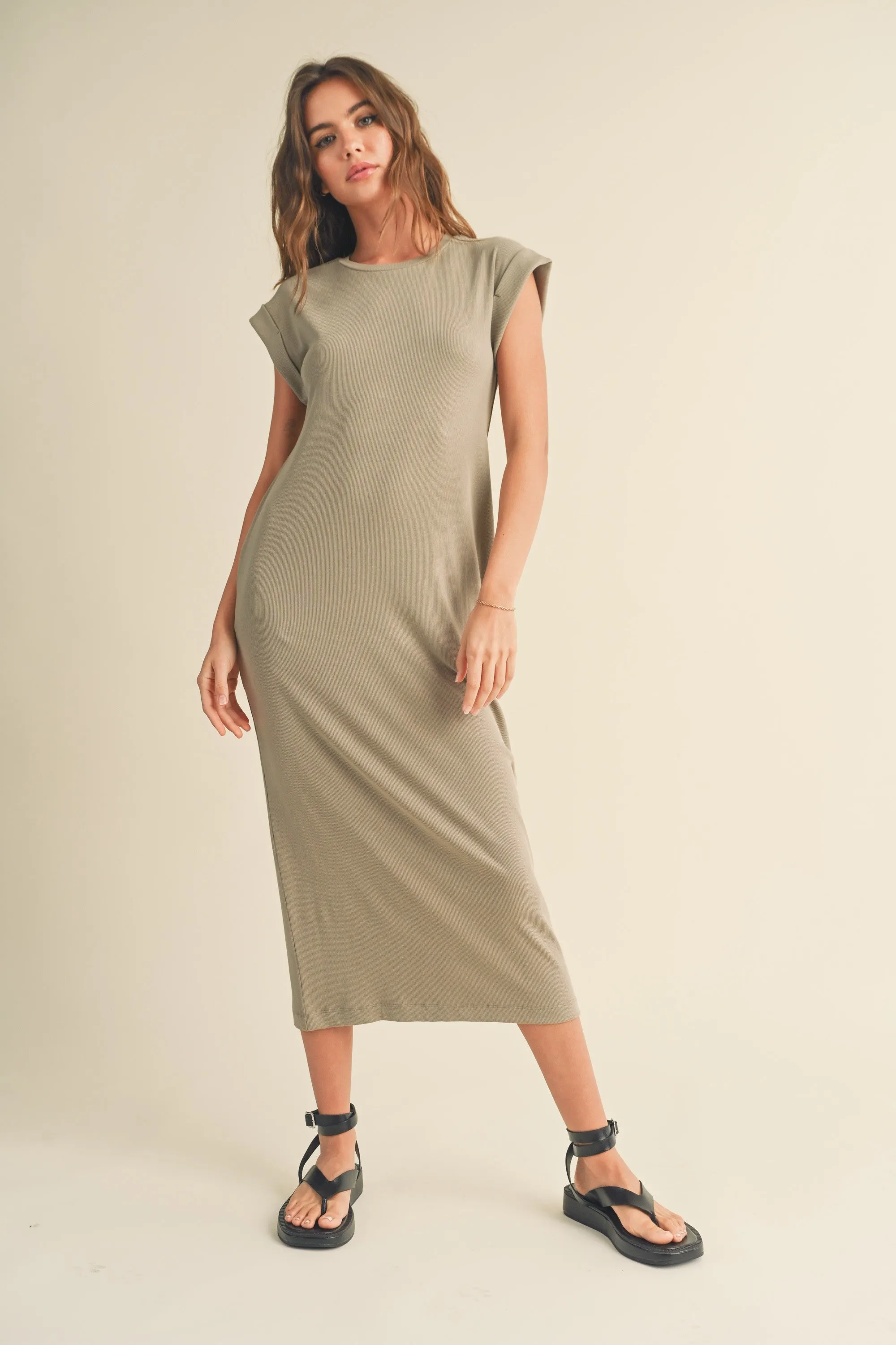 Tori Ribbed Midi Dress