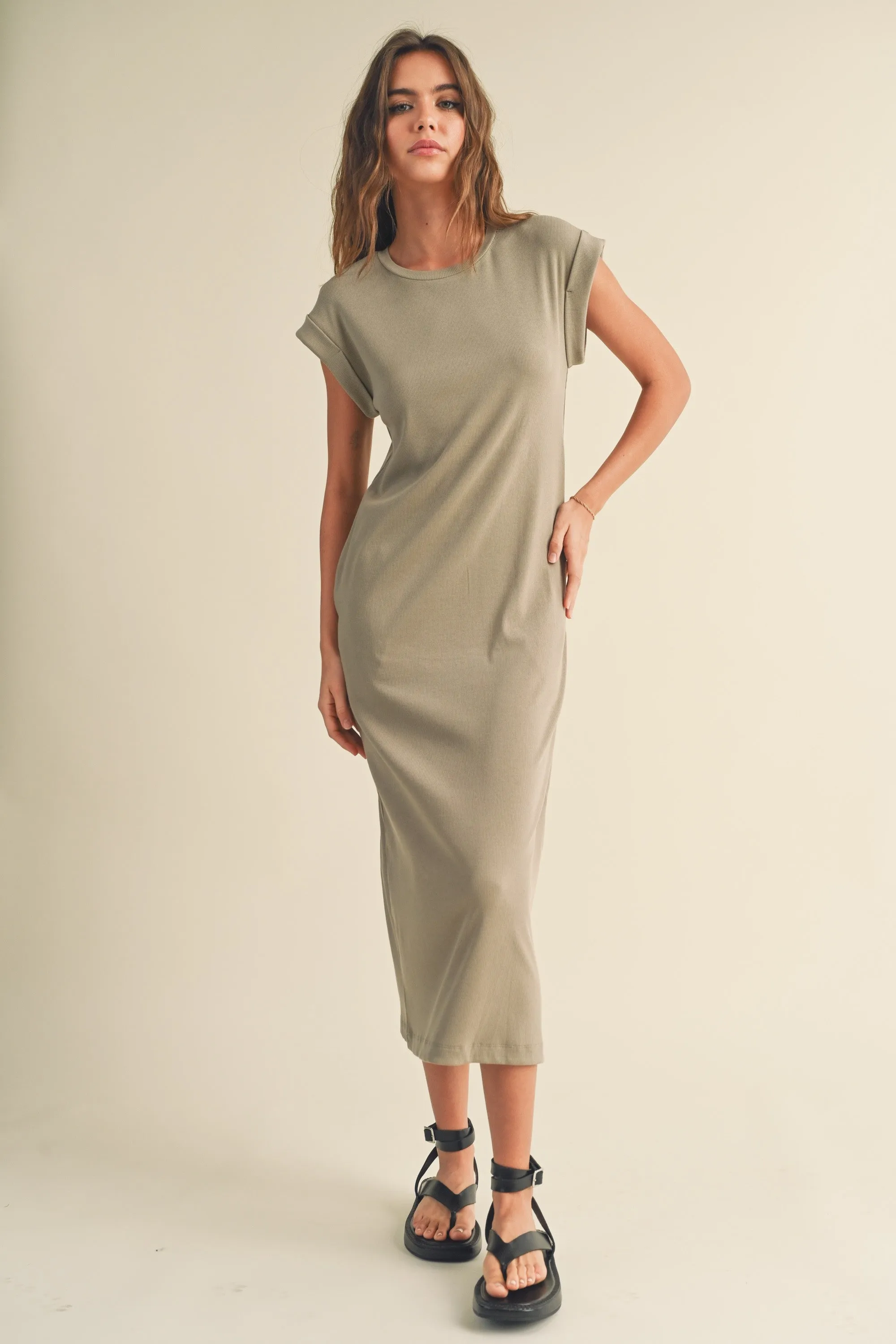 Tori Ribbed Midi Dress