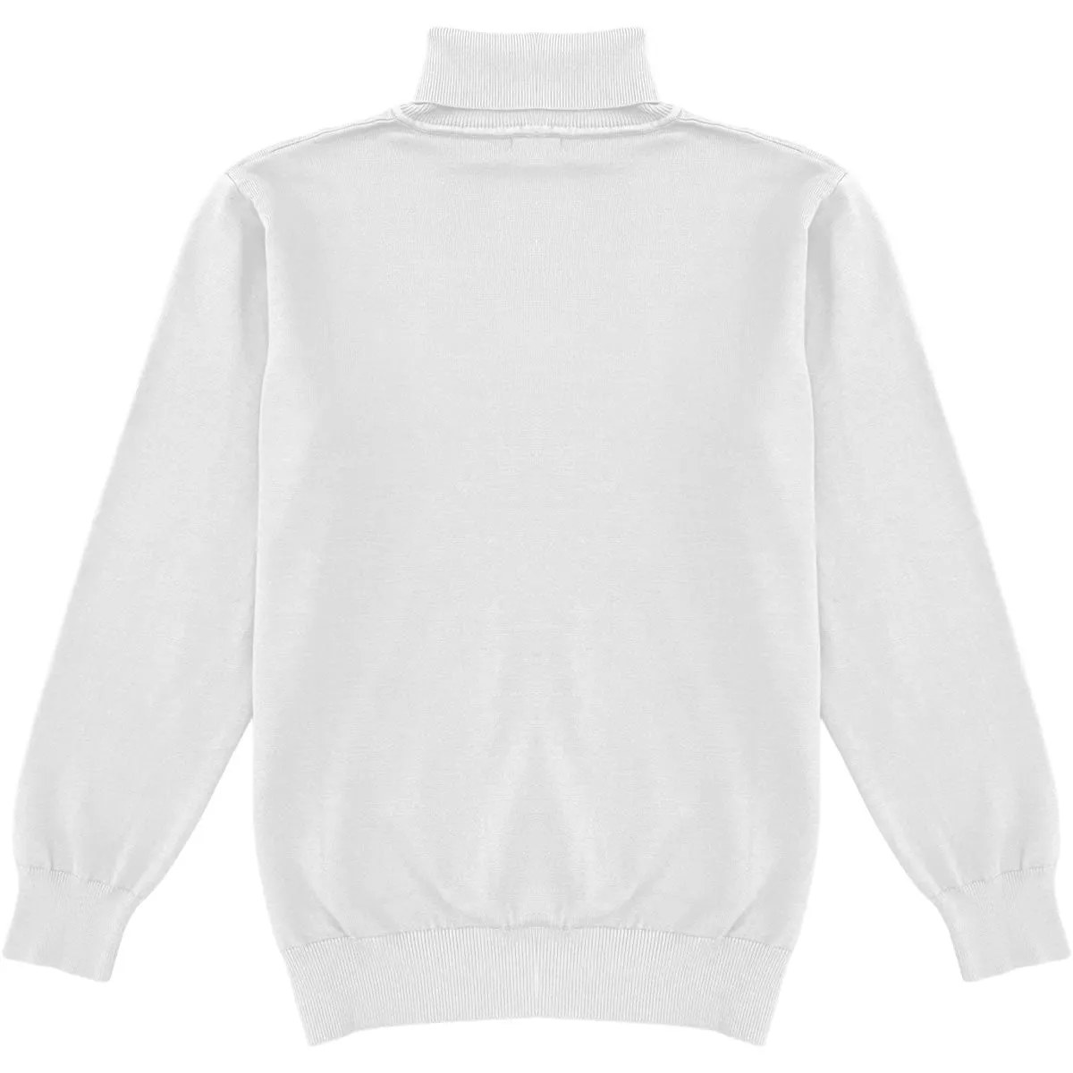 White Mens Long Sleeve Knit Turtleneck Sweater