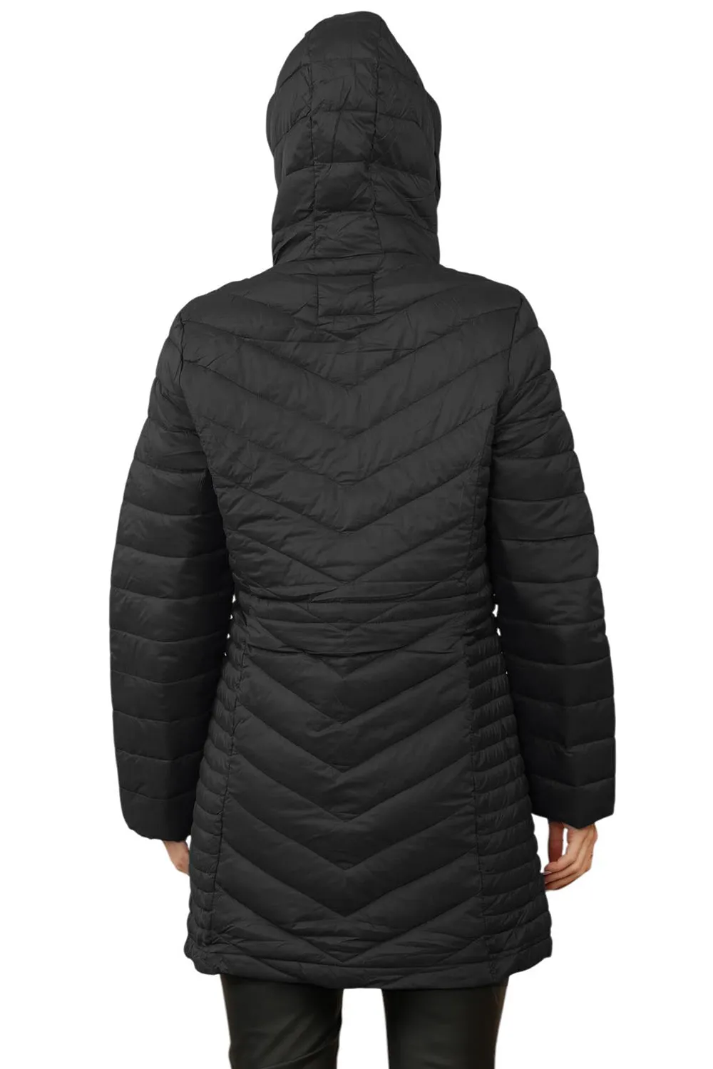 Womens Long Hooded Puffer Jacket