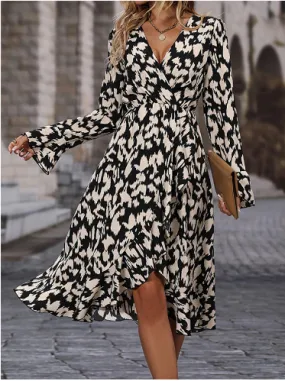 Women's Long Sleeve Printed Dress